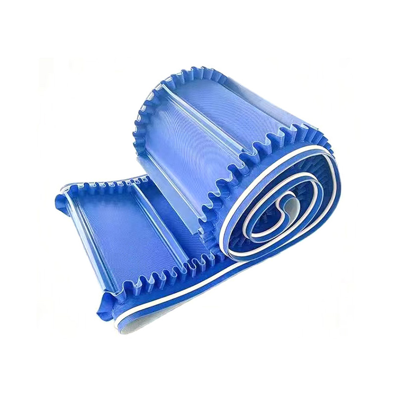 藍(lán)色食品輸送帶裙邊輸送帶擋板輸送帶食品級(jí)輸送帶定制